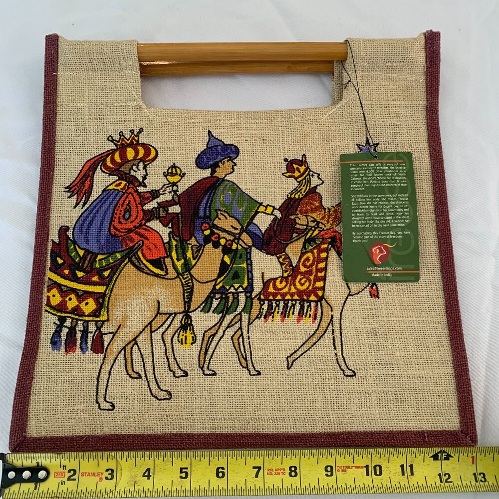 NWT Freeset Burlap Bag with Wise Men Motif